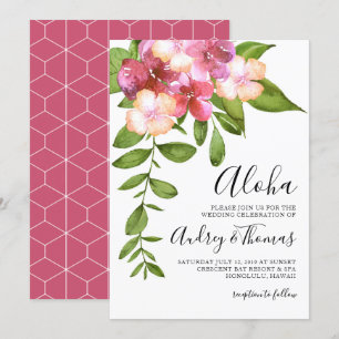 Faire-part de mariage hawaïen Feuille