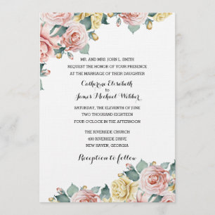 Faire-part de mariage hébergé par les parents de l