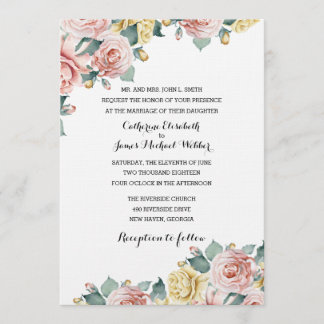 Faire-part de mariage hébergé par les parents de l