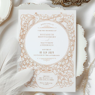 Faire-part de mariage hiérarchique Peacock enchant