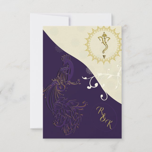 Faire-part de mariage hindoue indienne (Devant)