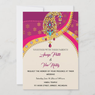 Faire-part de mariage hindoue indienne