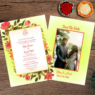 Faire-part de mariage hindoue indienne avec image 