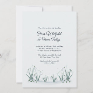 Faire-part de mariage Hiver Neige Perce-Neige