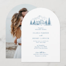 Faire-part de mariage hivernal de Blue Mountain Pi