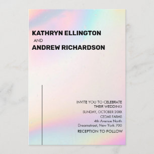 Faire-part de mariage holographique moderne