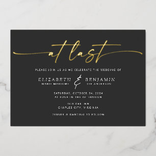 Faire-Part de Mariage Horizontal en Feuille d'Alum