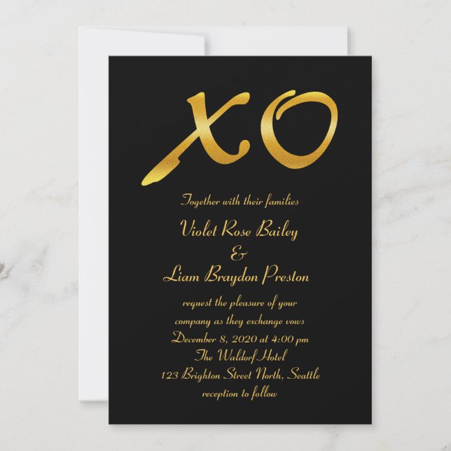Faire-part de mariage Hubs & Kisses (Devant)