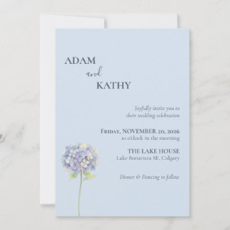 Faire-part de mariage Hydrangea Bleu Poussiéreux