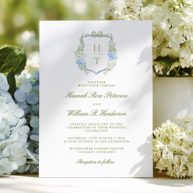 Faire-part de mariage Hydrangea Crest (Créateur téléchargé)
