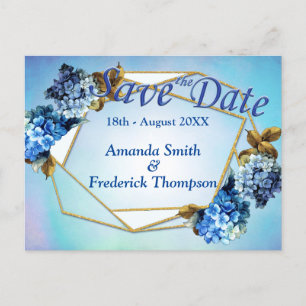 Faire-part de mariage Hydrangeas Aquarelle Bleue /