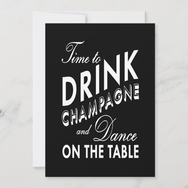 Faire-part de mariage - Il est temps de boire du c (Devant)