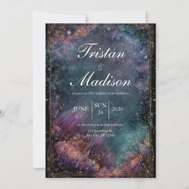 Faire-part de mariage Imaginaire Starlit Garden (Devant)