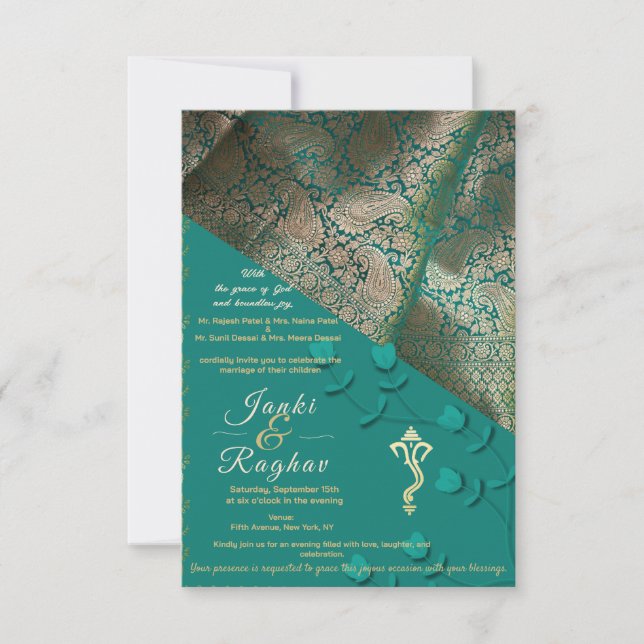Faire-part de mariage indien (Devant)