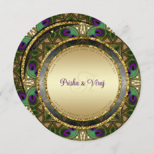 Faire-part de mariage indien Exotic Peacock