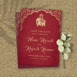 Faire-part de mariage indien Ganesha or Save The D