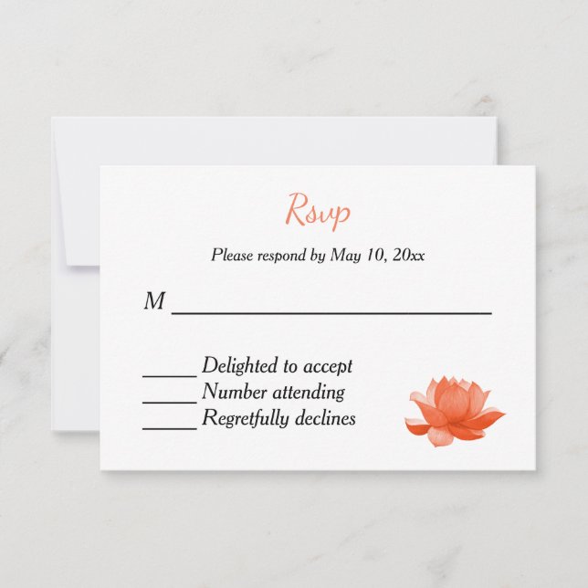 Faire-part de mariage indien hindou RSVP (Devant)