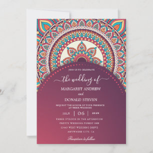 faire-part de mariage indien moderne