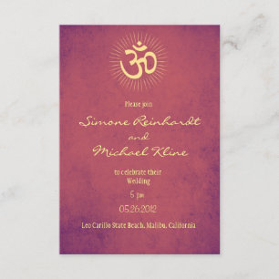 Faire-part de mariage indien, symbole d'OM,