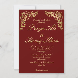 Faire-part de mariage indienne traditionnelle