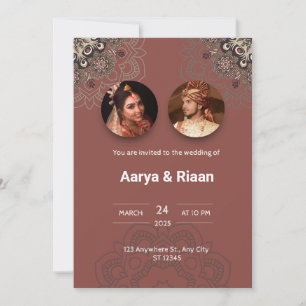 Faire-part de mariage indienne traditionnelle en r
