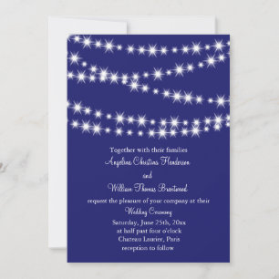 Faire-part de mariage Indigo Twinkle Lights
