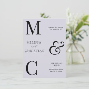 Faire-part de mariage initial moderne