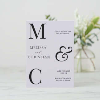 Faire-part de mariage initial moderne