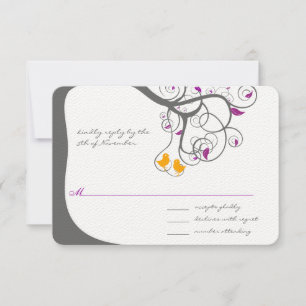 Faire-part de mariage Inséparable de feuille de pr