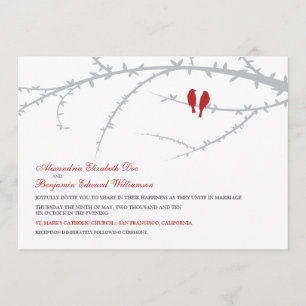 Faire-part de mariage Inséparable (rouge)