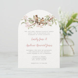 Faire-part de mariage Inséparable Vintage rose vif