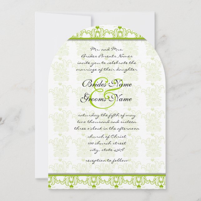 Faire-part de mariage Inséparables Apple Green (Devant)