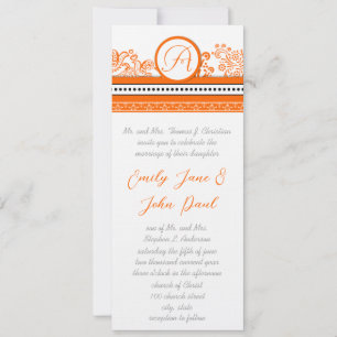 Faire-part de mariage Inséparables orange