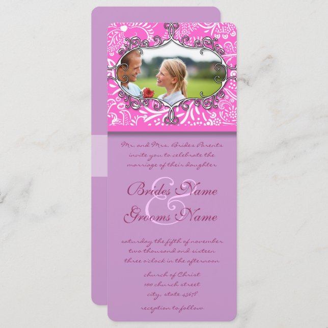 Faire-part de mariage Inséparables vintages (Devant / Derrière)