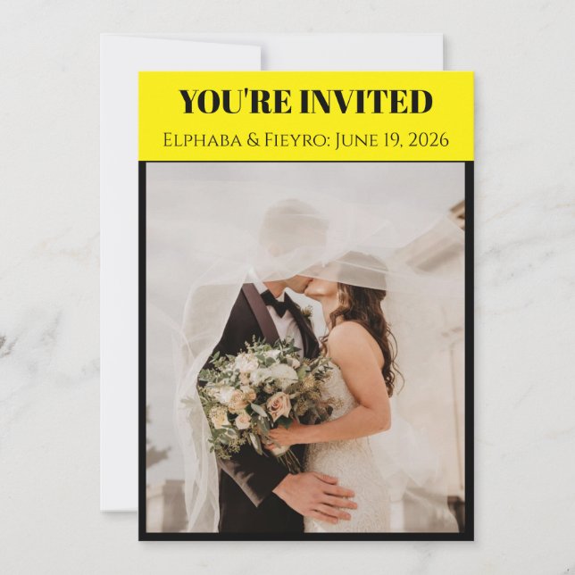 Faire-part de mariage inspiré de Playbill (Devant)
