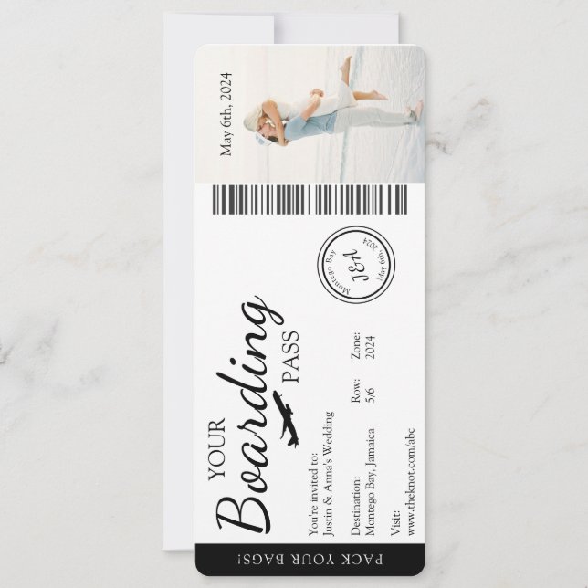 Faire-part de mariage- Invitation de laissez-passe (Devant)