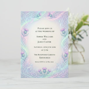 Faire-part de mariage Iridescent Celtic Thistle