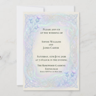 Faire-part de mariage Irisé Thistle Celtique