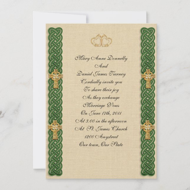Faire-part de mariage irlandaise (Devant)