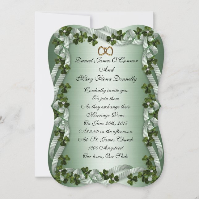 Faire-part de mariage irlandaise (Devant)