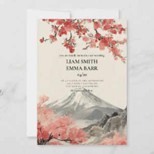 Faire-part de mariage japonais Sakura