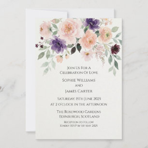 Faire-part de mariage Jardin de Prunier Rose