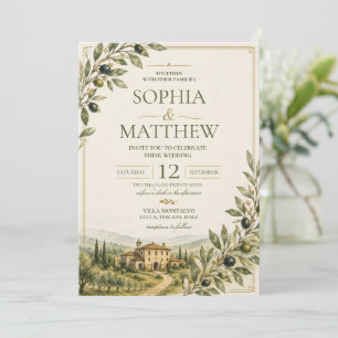 Faire-part de mariage Jardin d'oliviers toscan I