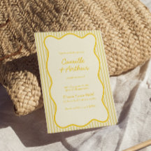 Faire-part de mariage jaune beurre moderne