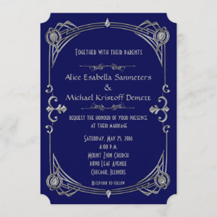 Faire-part de mariage Kari 1 de style de Gatsby