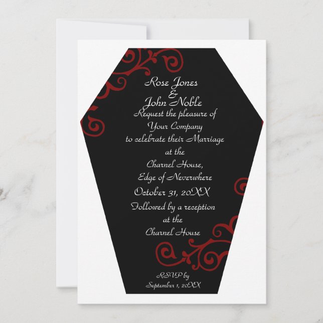 Faire-part de mariage Keranda Ebony (rouge) (Devant)