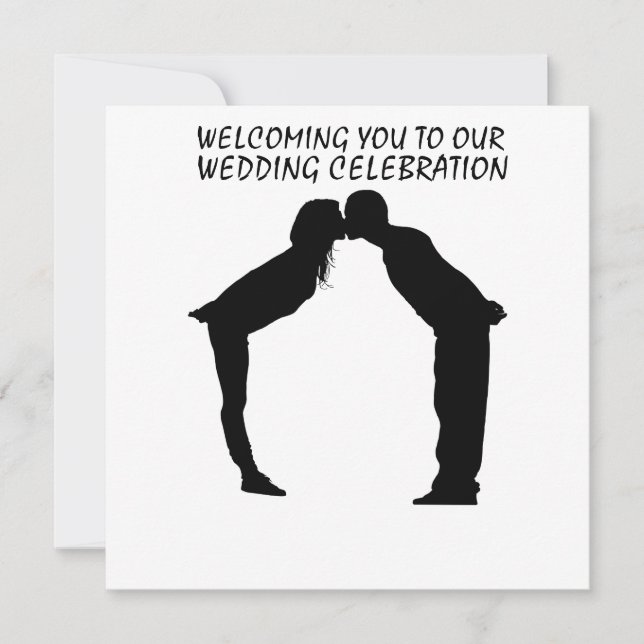 FAIRE-PART DE MARIAGE KISSING COUPLE SILHOUETTE (Devant)