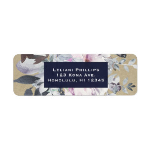 Faire-part de mariage kraft marine Glam Floral Rus