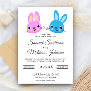 Faire-part de mariage lapin mignon Kawaii