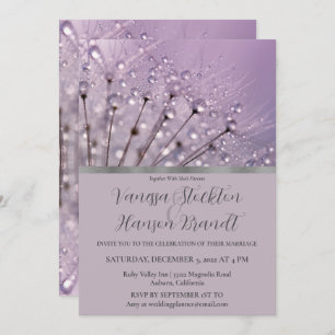 Faire-part de mariage Lavender Raindrops